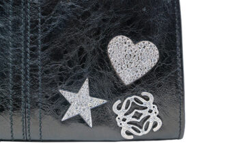 Loewe Crystal Anagram Chain Purse made of black leather - Image 6