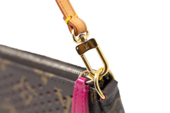 Louis Vuitton Monogram Shoulder Bag with Pink Floral Detail & Gold Lock - Image 7