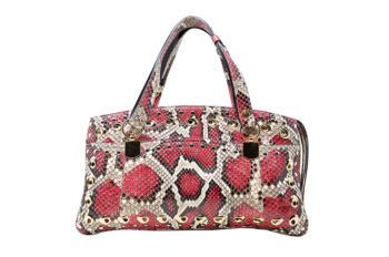 Snakeskin Large Arli Top Handle Bag red Beige - Image 4