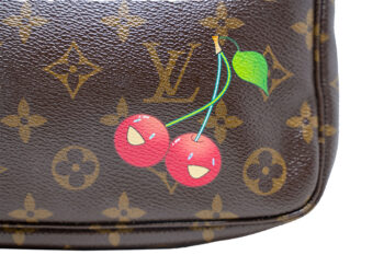 Louis Vuitton Red Takashi Murakami Cherry Pochette Accessoire Bag - Image 4